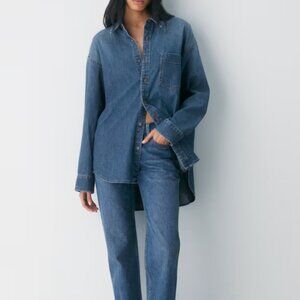 Denim Forum The '80s Comfy Denim Shirt NWOT Limited Edition — show me dark bleu